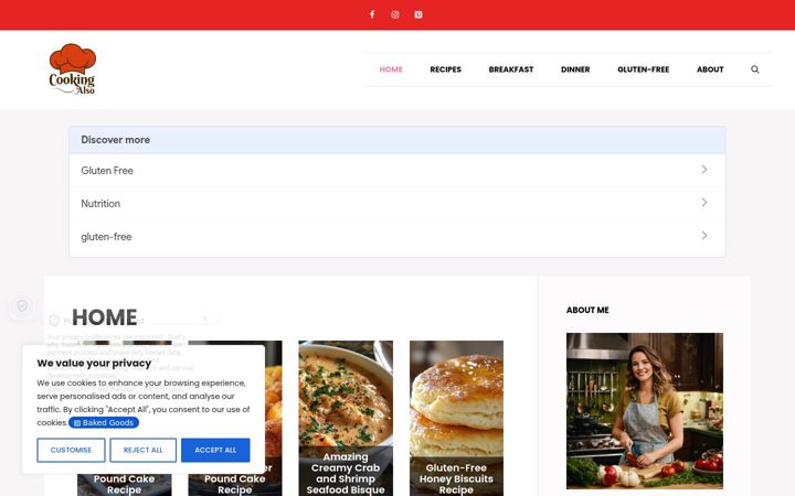 Screenshot of cookingalso.com