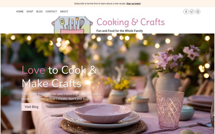 Screenshot of cookingandcrafts.com