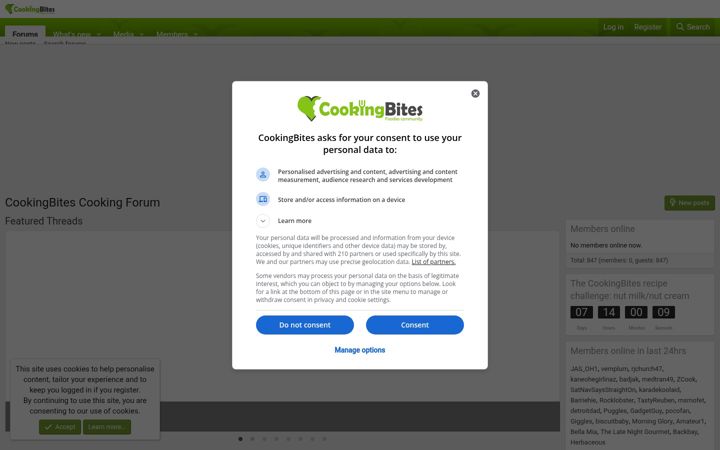 Screenshot of cookingbites.com