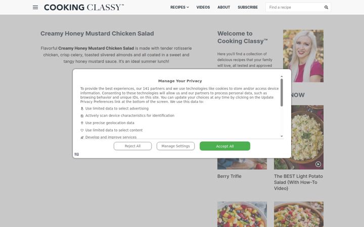Ekrano kopija cookingclassy.com