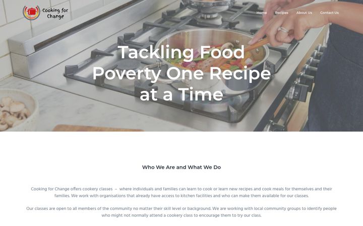 Skærmbillede af cookingforchange.ie