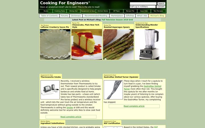 Screenshot of cookingforengineers.com