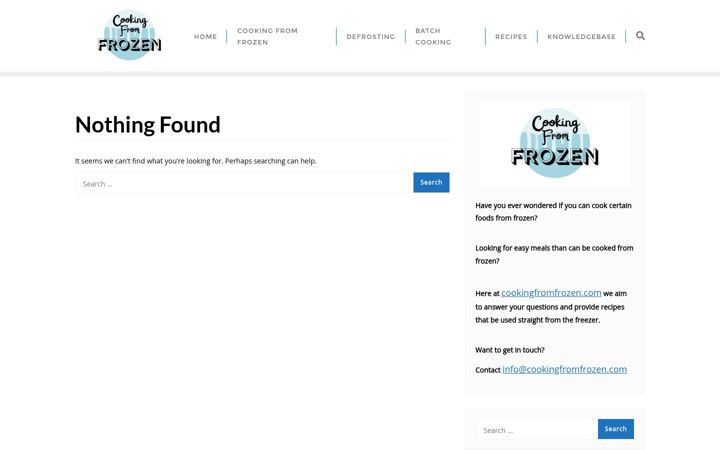 Screenshot of cookingfromfrozen.com