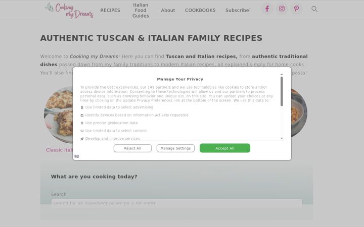 Screenshot of cookingmydreams.com