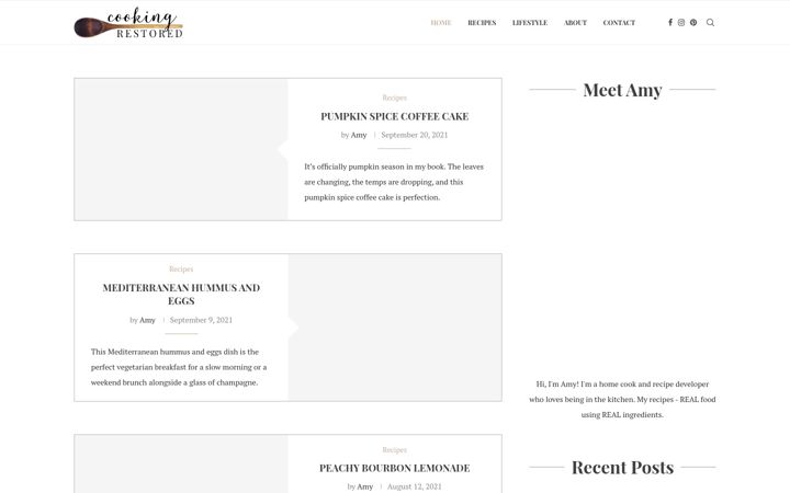 Screenshot of cookingrestored.com