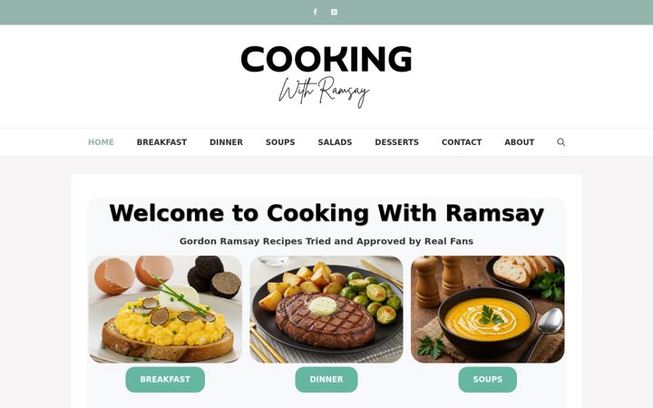 Screenshot of cookingwithramsay.com