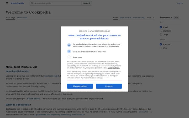 Screenshot of cookipedia.co.uk