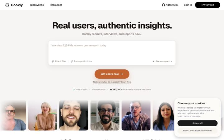 Screenshot of cookiy.ai