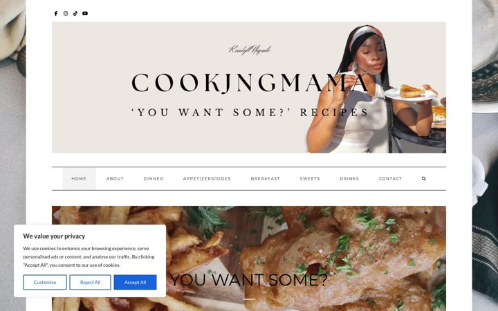 Screenshot of cookjngmama.com
