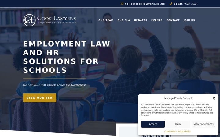 Posnetek zaslona cooklawyers.co.uk
