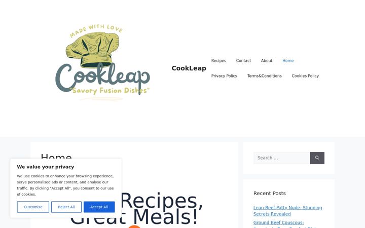 Screenshot of cookleap.com