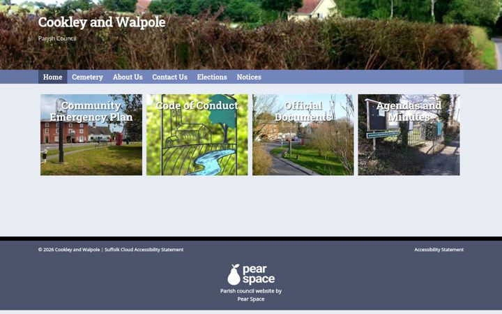 Posnetek zaslona cookleyandwalpole-pc.gov.uk
