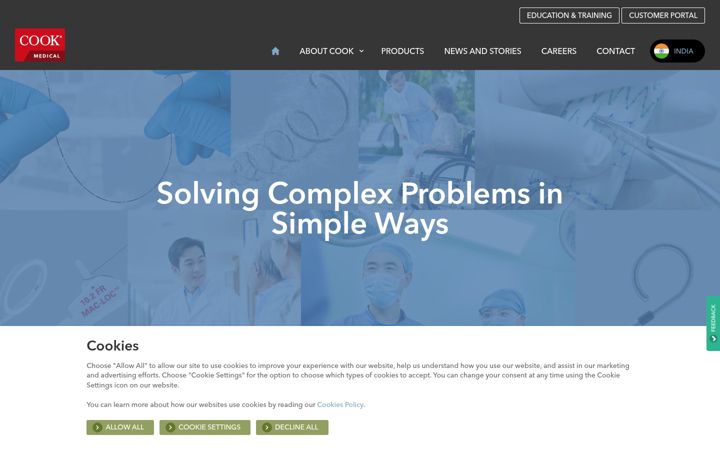 Skjámynd af cookmedical.co.in