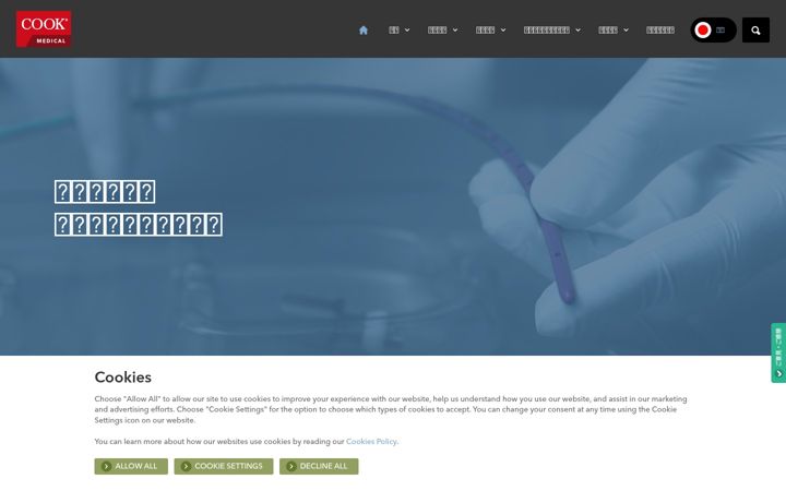 Ekrano kopija cookmedical.co.jp