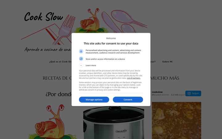 Screenshot of cookslow.es
