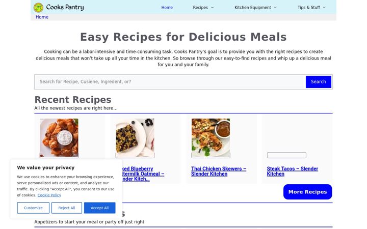 Screenshot of cookspantry.org