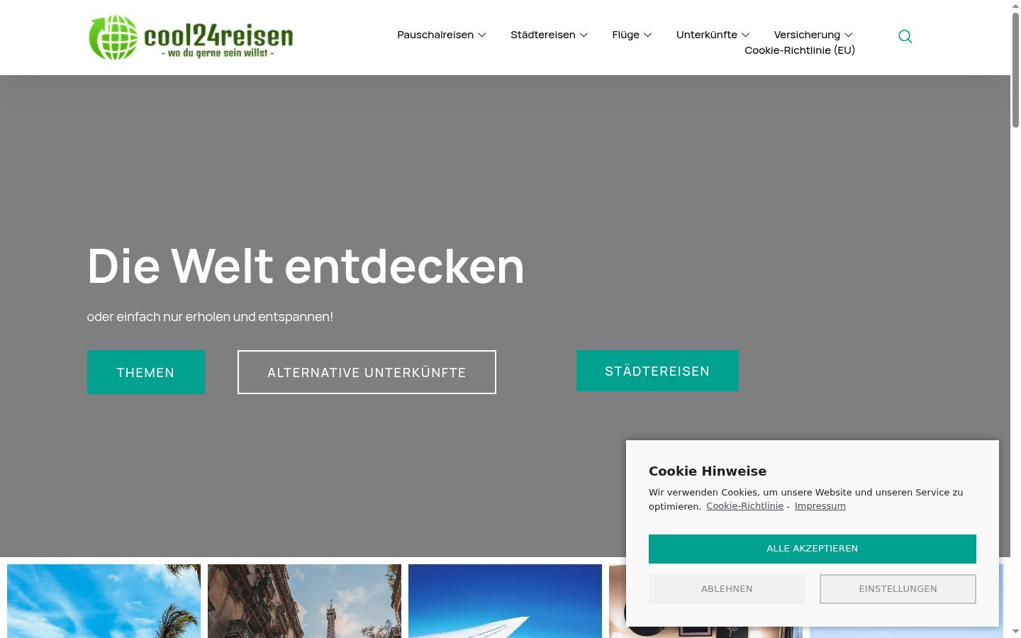 Screenshot van de toestemmingsbanner zoals getoond vóór enige interactie