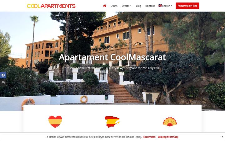Screenshot stránky coolapartment.eu