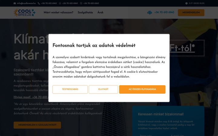 Screenshot of coolbreeze.hu