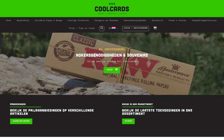 Kuvakaappaus sivustosta coolcards.nl