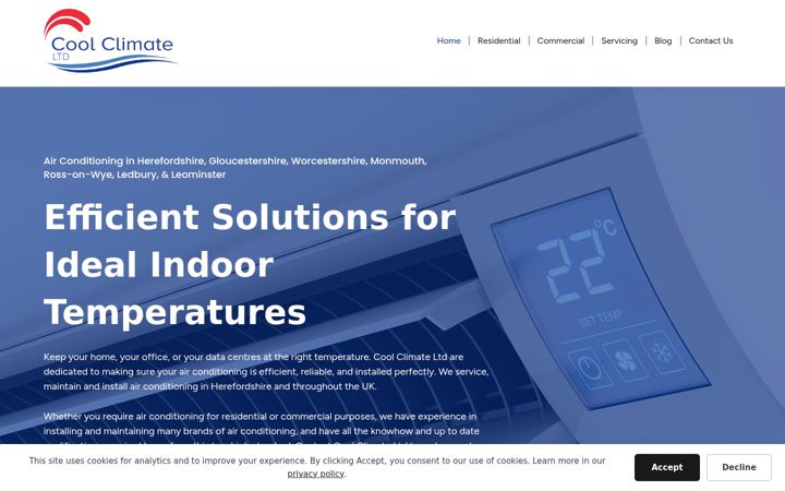 Screenshot of coolclimateltd.co.uk