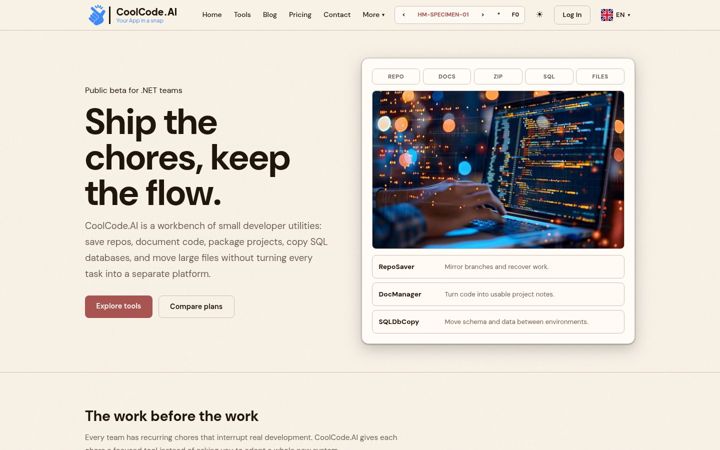 Screenshot of coolcode.ai