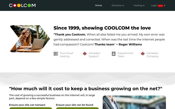 Ekraanipilt saidist coolcom.com