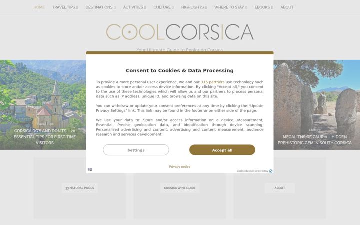 Screenshot of coolcorsica.com