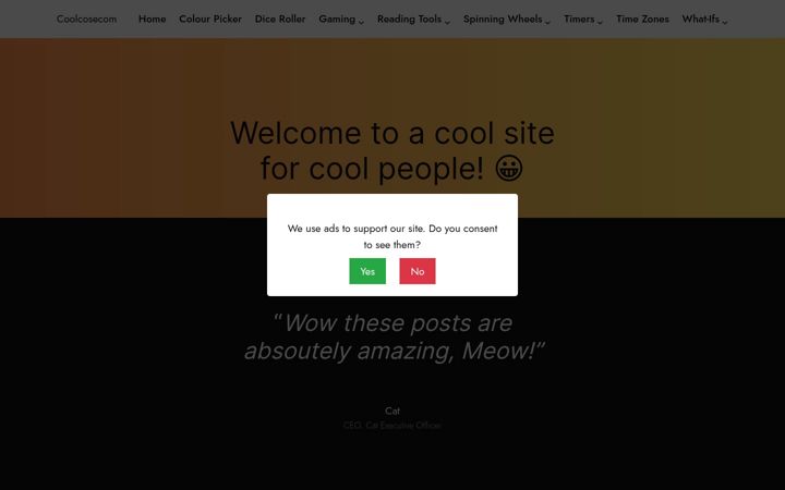 Screenshot of coolcose.com