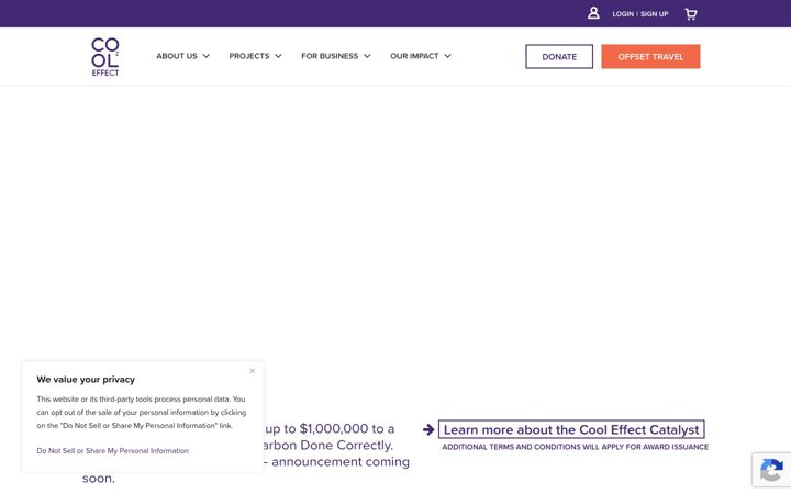 Screenshot of cooleffect.org