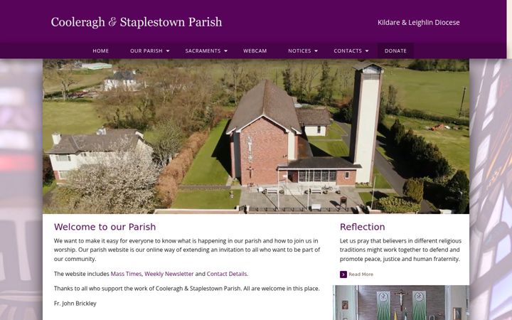 Screenshot of cooleraghstaplestownparish.com