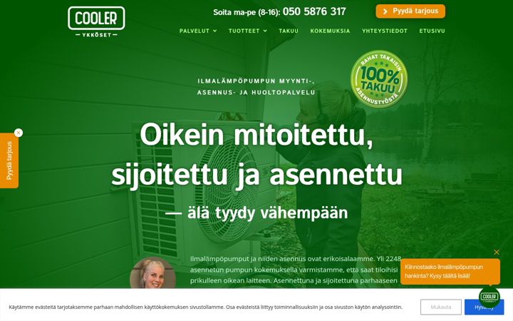 Screenshot of coolerykkoset.fi