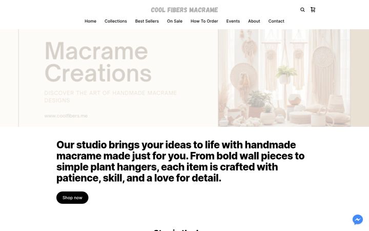 Screenshot of coolfibers.me