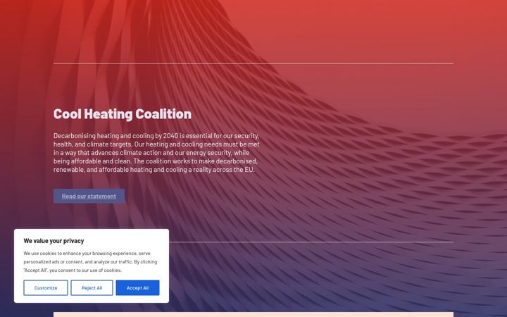 Screenshot stránky coolheatingcoalition.eu