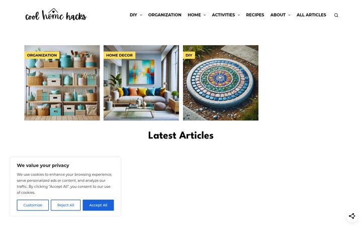 Screenshot of coolhomehacks.com