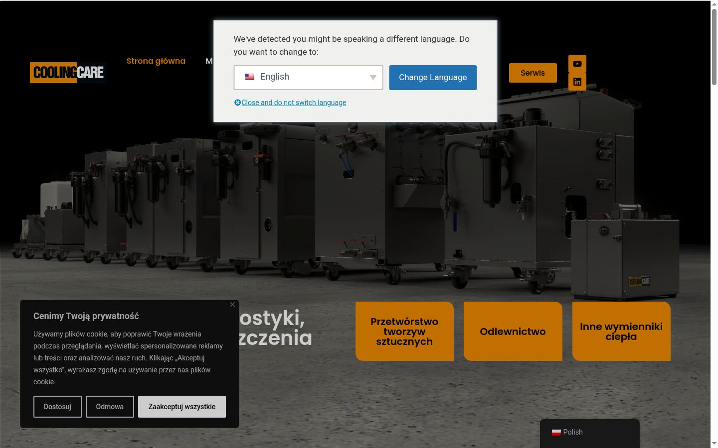 Zrzut ekranu banera zgody wyświetlanego przed jakąkolwiek interakcją