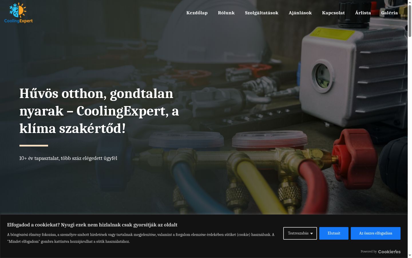 Screenshot of the consent banner shown before any interaction