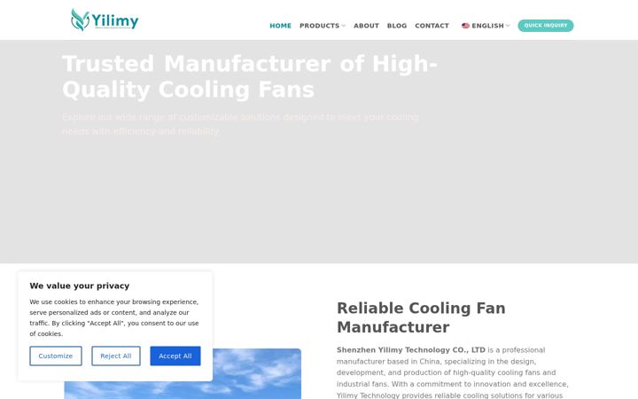 Screenshot of coolingfansupply.com
