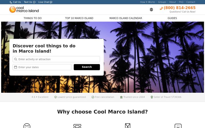 Screenshot of coolmarcoisland.com