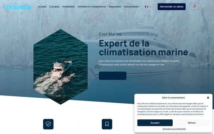 Snimka zaslona za coolmarine.fr