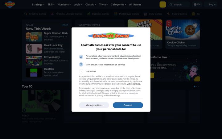 Screenshot of coolmath-games.com
