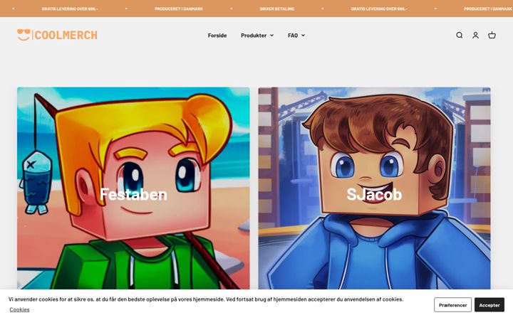 Screenshot of coolmerch.dk