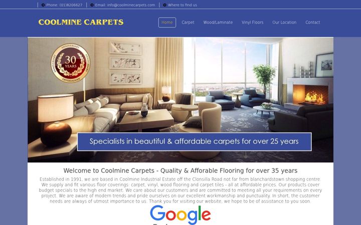 Screenshot of coolminecarpets.com