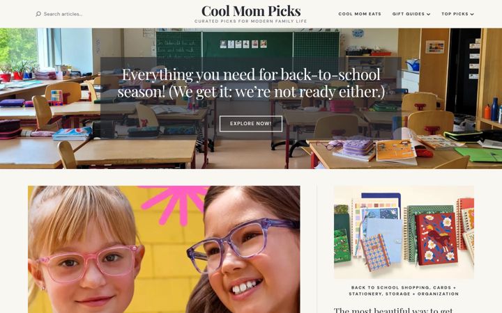Screenshot of coolmompicks.com