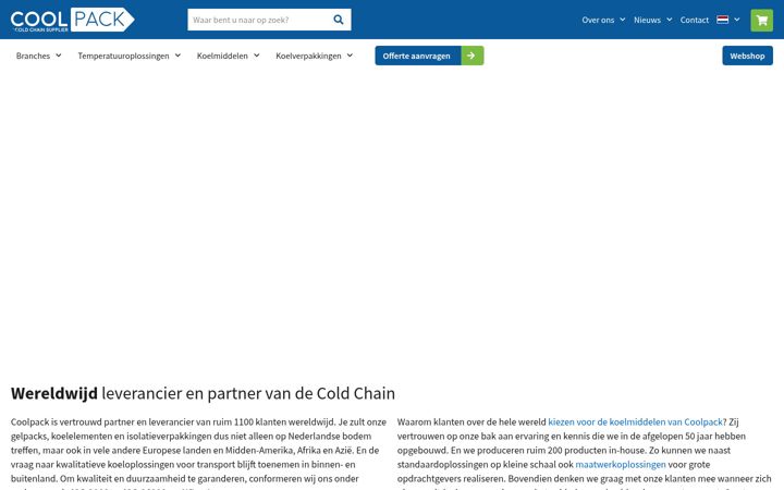 Screenshot von coolpack.nl