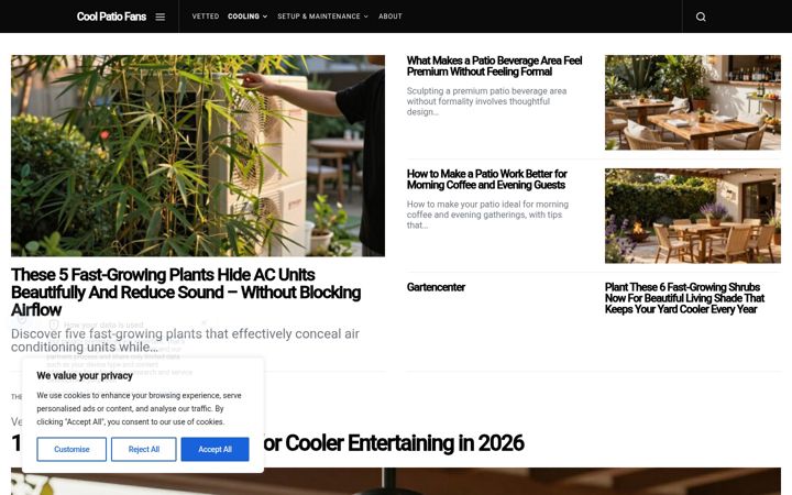 Screenshot of coolpatiofans.com