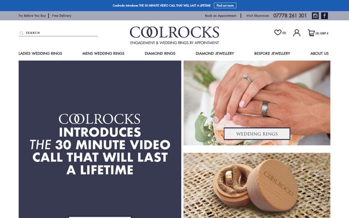 Screenshot ta' coolrocks.co.uk
