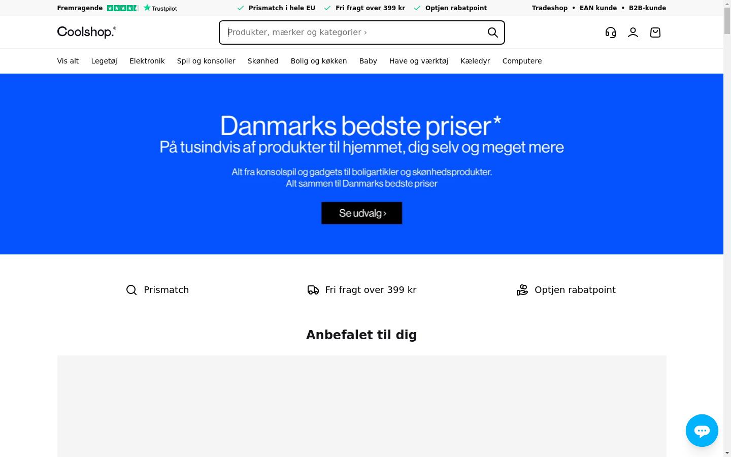 Screenshot of coolshop.dk