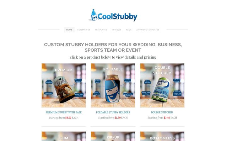 Ekraanipilt saidist coolstubby.com.au