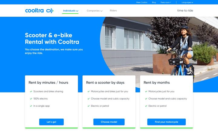 Screenshot of cooltra.com